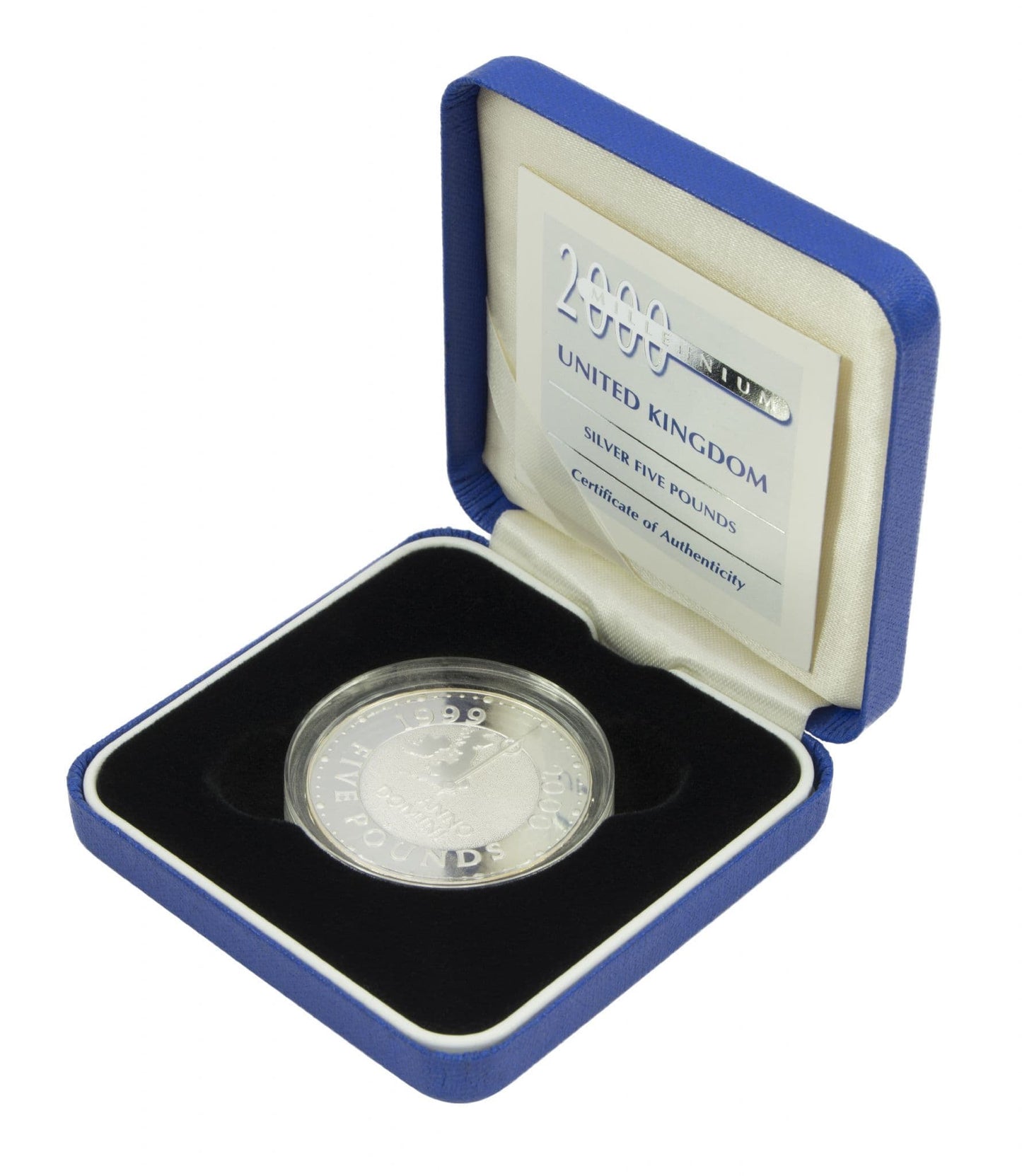 1999 Silver Proof £5 Coin Millennium Coin .999 Fine Silver