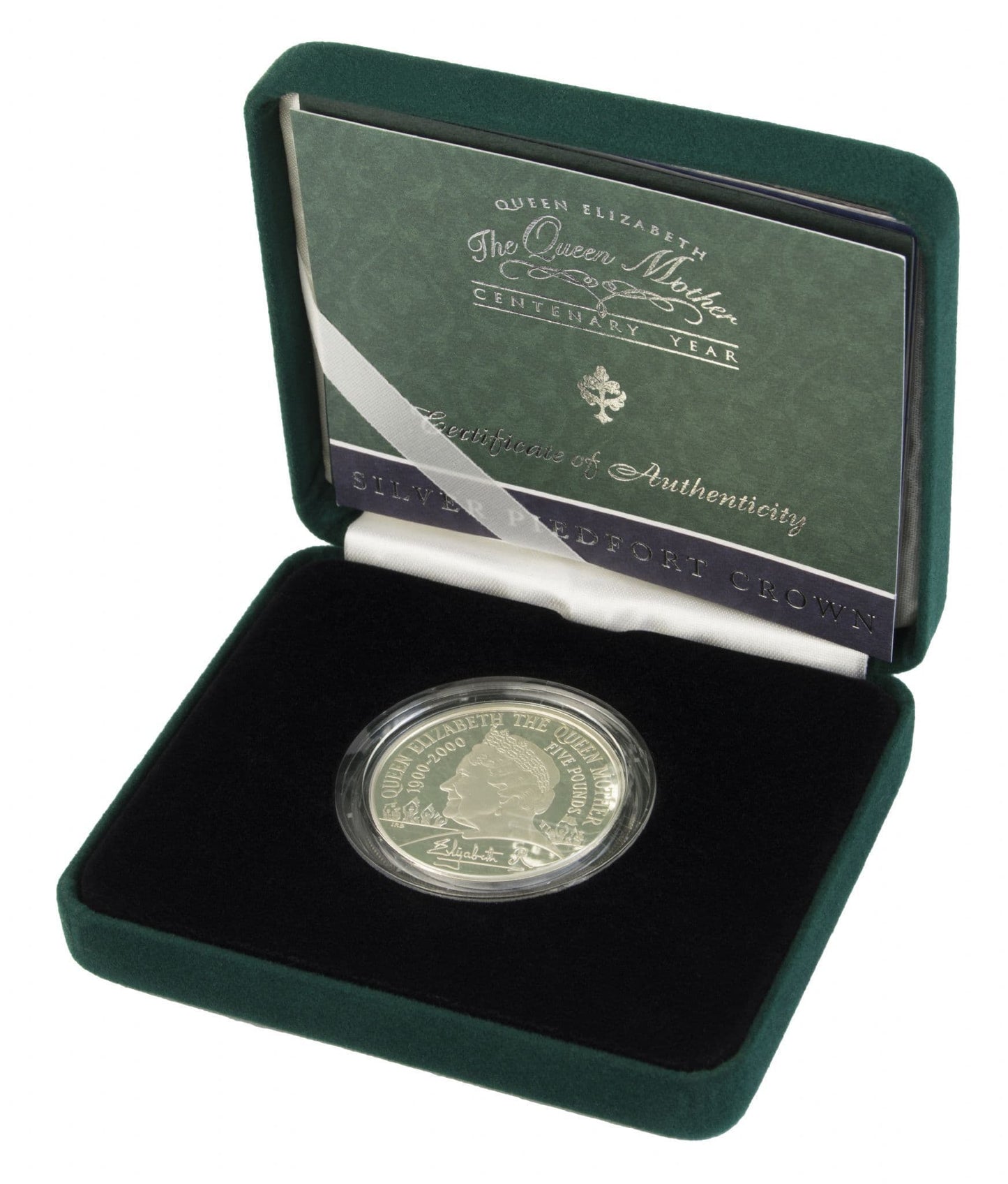 2002 Silver Proof Piedfort £5 Coin Queen Mother