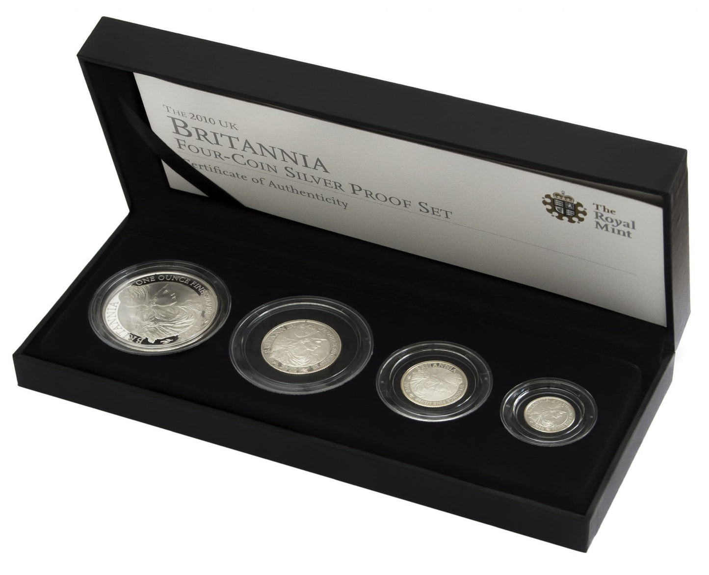 2010 Silver Proof Britannia 4 Coin Set