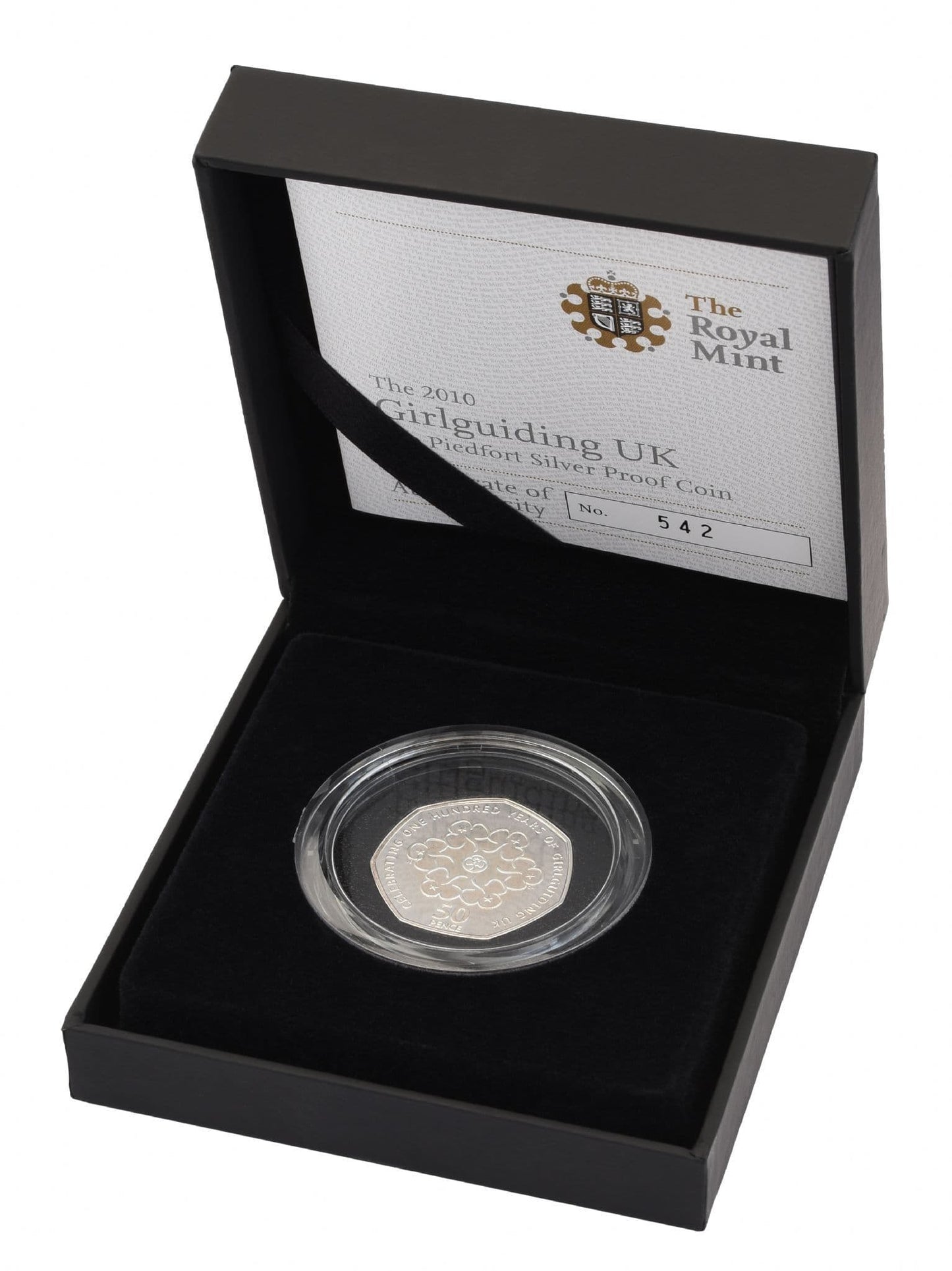 2010 Silver Proof Piedfort 50P - Girl Guides