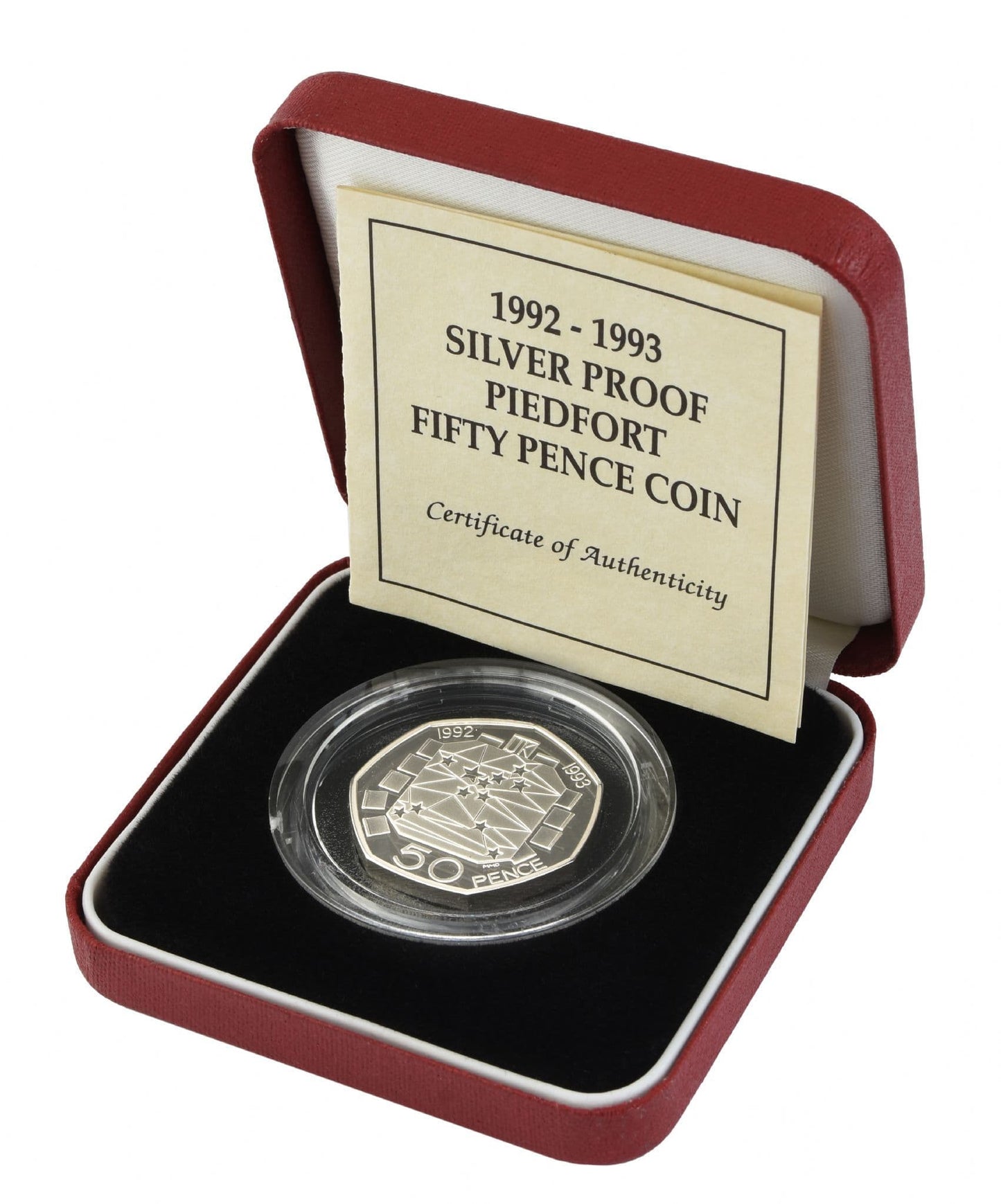 1992 - 1993 Silver Proof Piedfort 50P - EEC Council