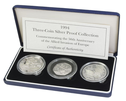 1994 3 X Coin Allied Forces Silver Proof Collection