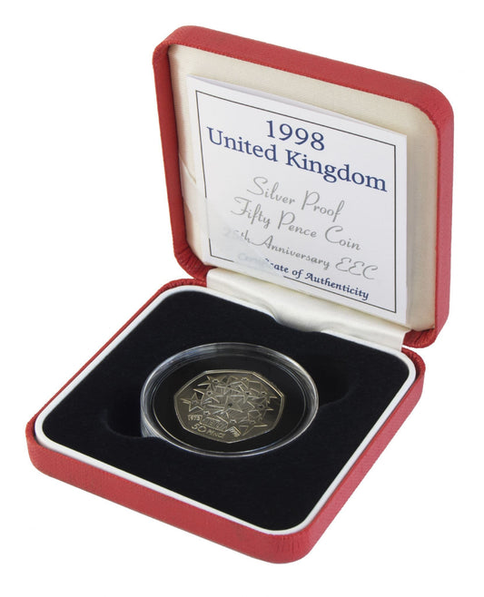 1998 Silver Proof 50P - 25th Anniversary Of EEC