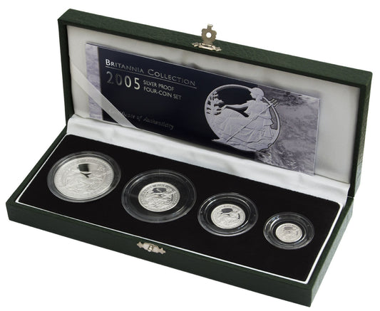 2005 Silver Proof Britannia 4 Coin Set