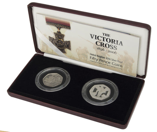 2006 2 X Silver Proof 50P Victoria Cross And Solider