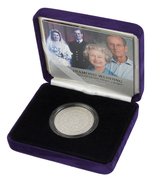 2007 Silver Proof Piedfort £5 Diamond Wedding