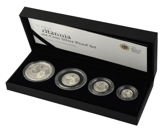 2008 Silver Proof Britannia 4 Coin Set