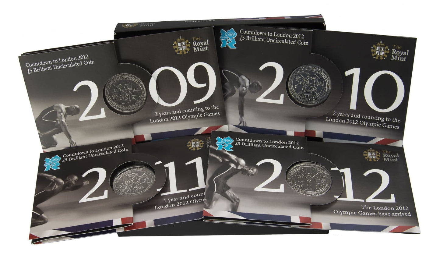 2009 - 2012 Count Down To The Olympics 4 X £5 Coin Set