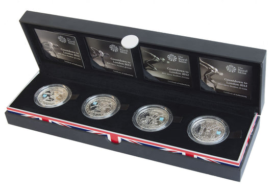 2009 - 2012 Countdown To The Oolympics Piedfort Silver Proof £5 Coin Set