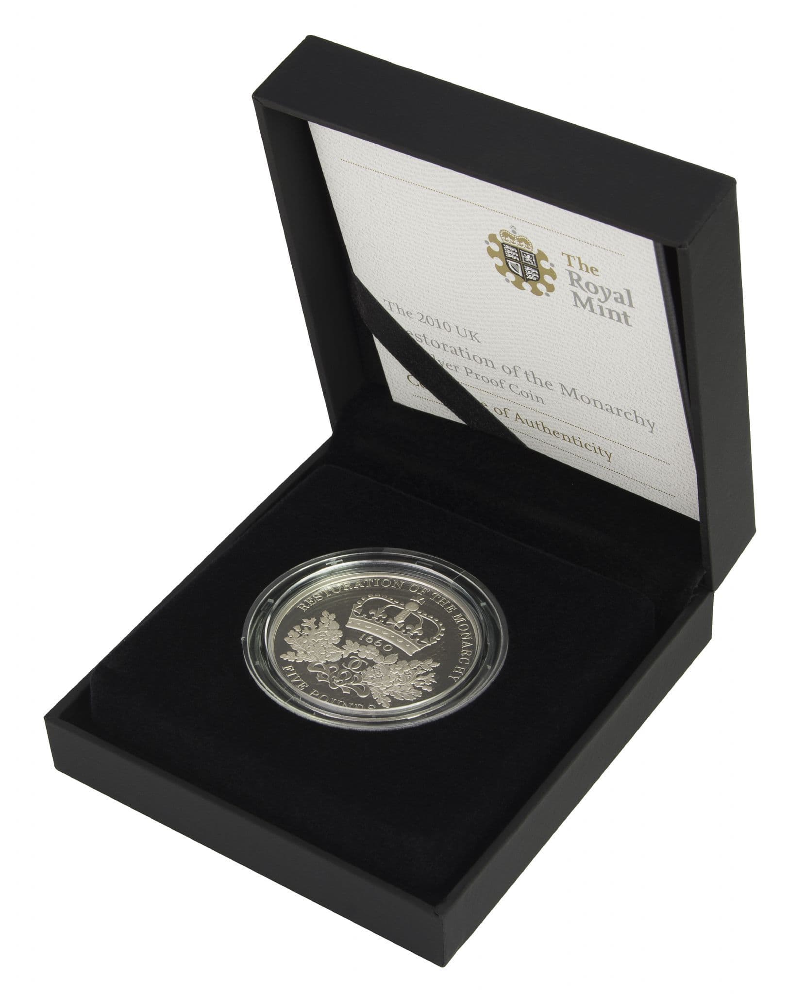 2010 Silver Proof £5 Restoration Of Monarchy