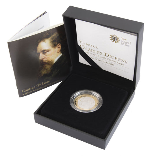 2012 Silver Proof Piedfort £2 Charles Dickens