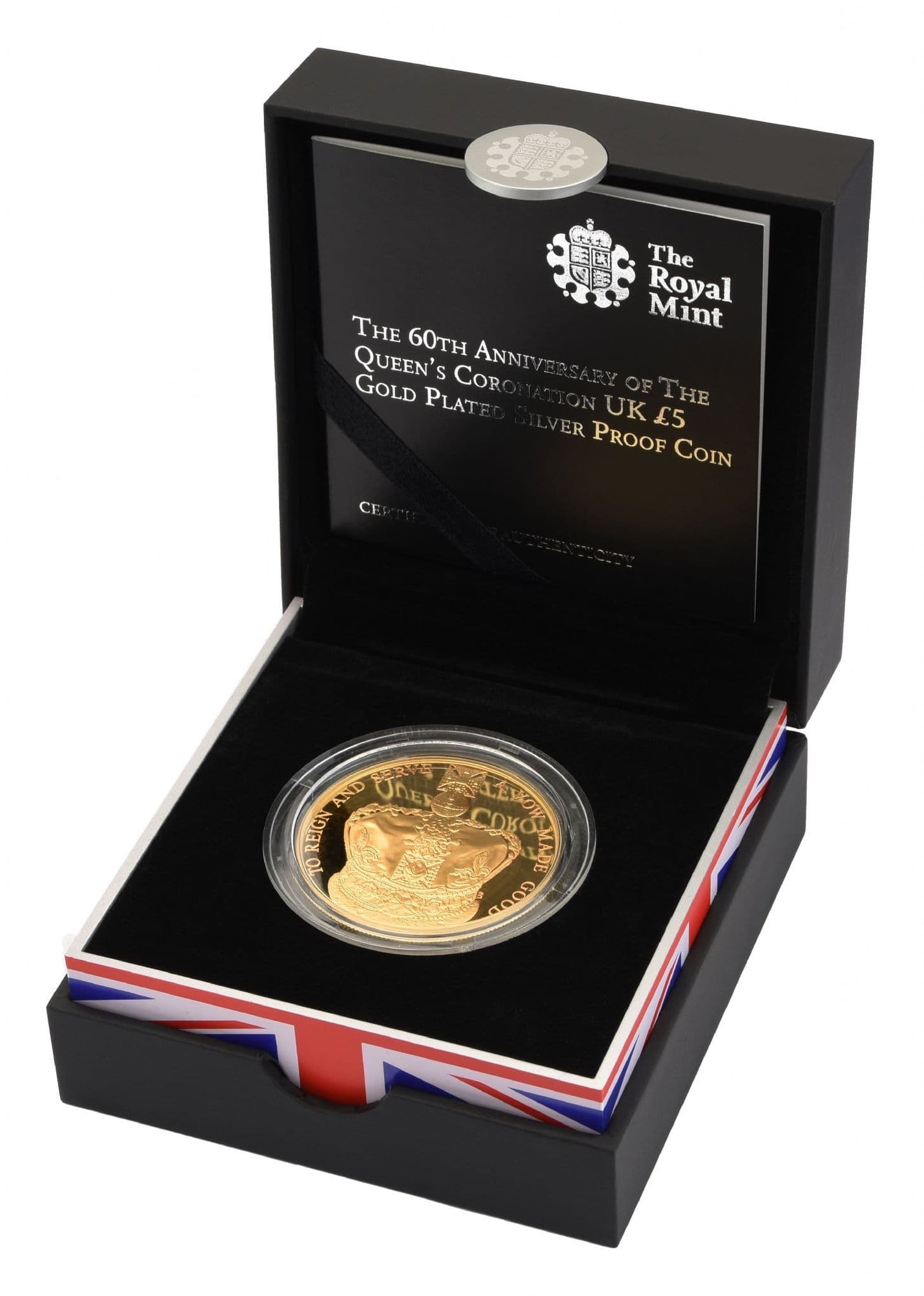 2013 Silver Proof £5 Coin Queen's Coronation Gold Plated