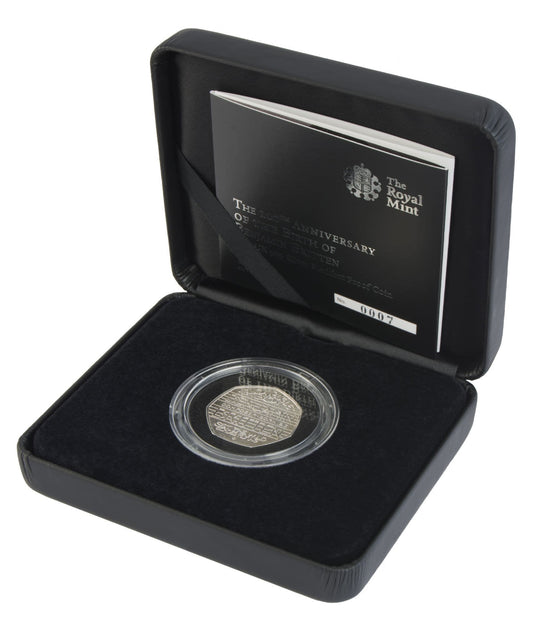 2013 Silver Proof Piedfort 50P - Benjamin Britten