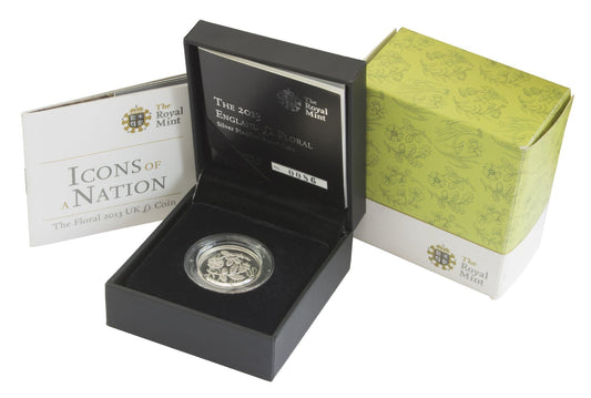 2013 Silver Proof Piedfort Floral England One Pound