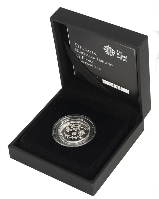 2014 Silver Proof One Pound Coin - Floral Northern Ireland