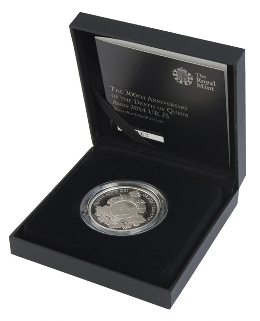 2014 Silver Proof Piedfort £5 Coin - Queen Anne