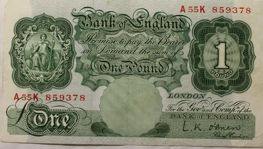 English One Pound Banknotes Choice Of Cashier 1st Style