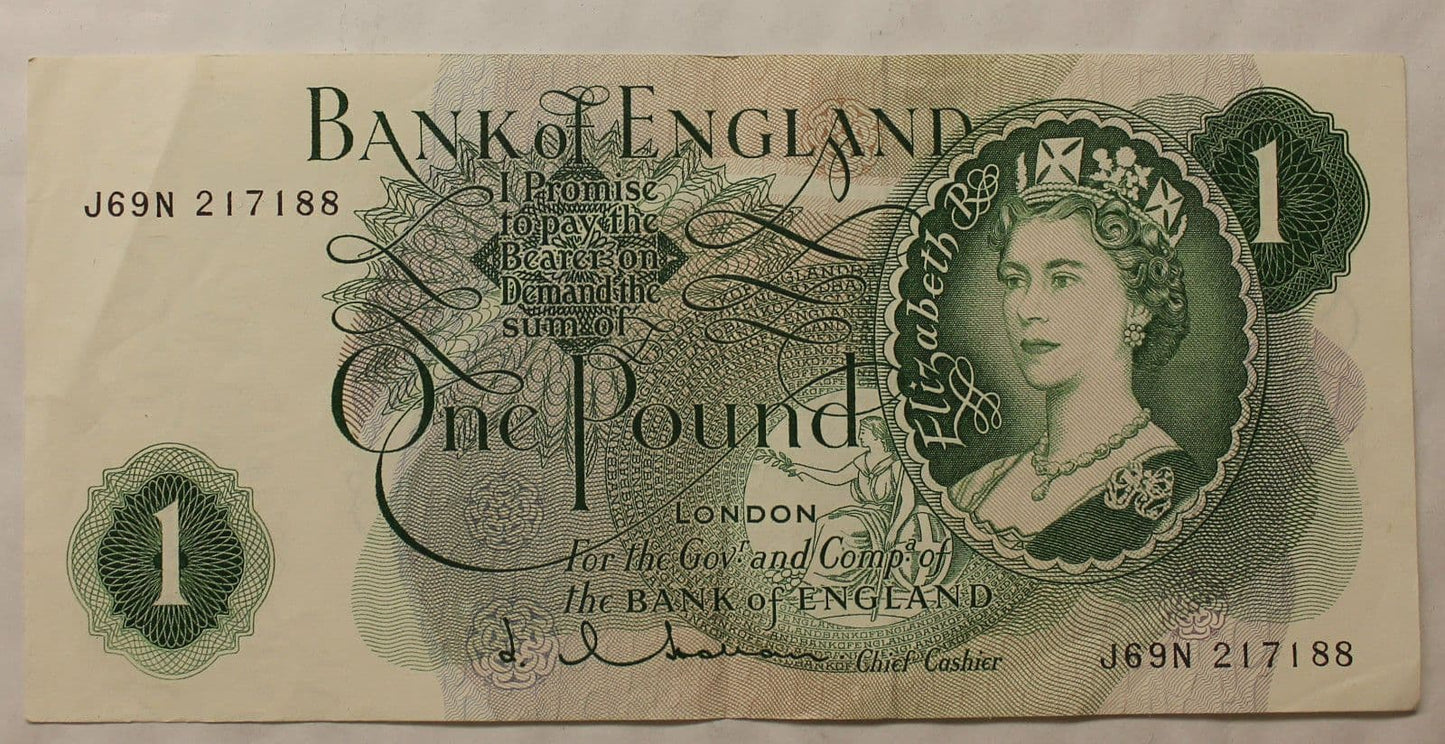 English One Pound Banknotes Choice Of Cashier 2nd Style