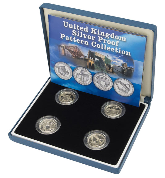 Silver Proof One Pounds Bridges Patterns 4 Coin Set